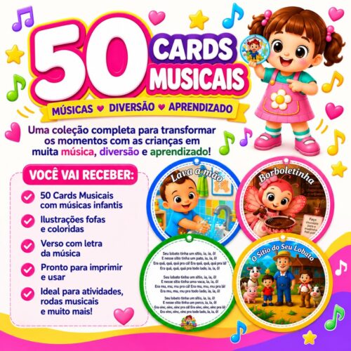 COLEÇÃO 50 CARDS MUSICAIS