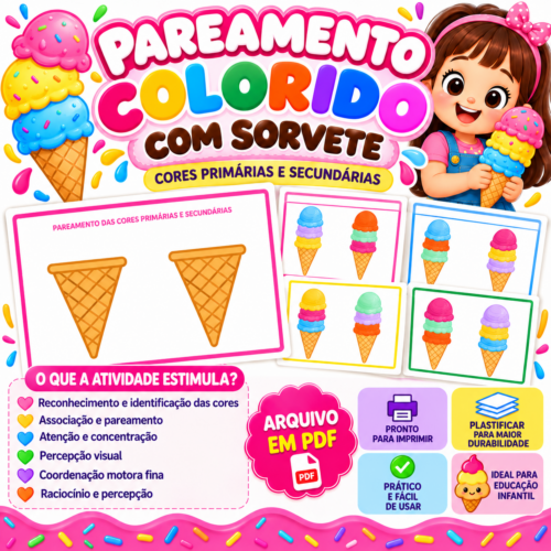 PAREAMENTO COLORIDO COM SORVETE